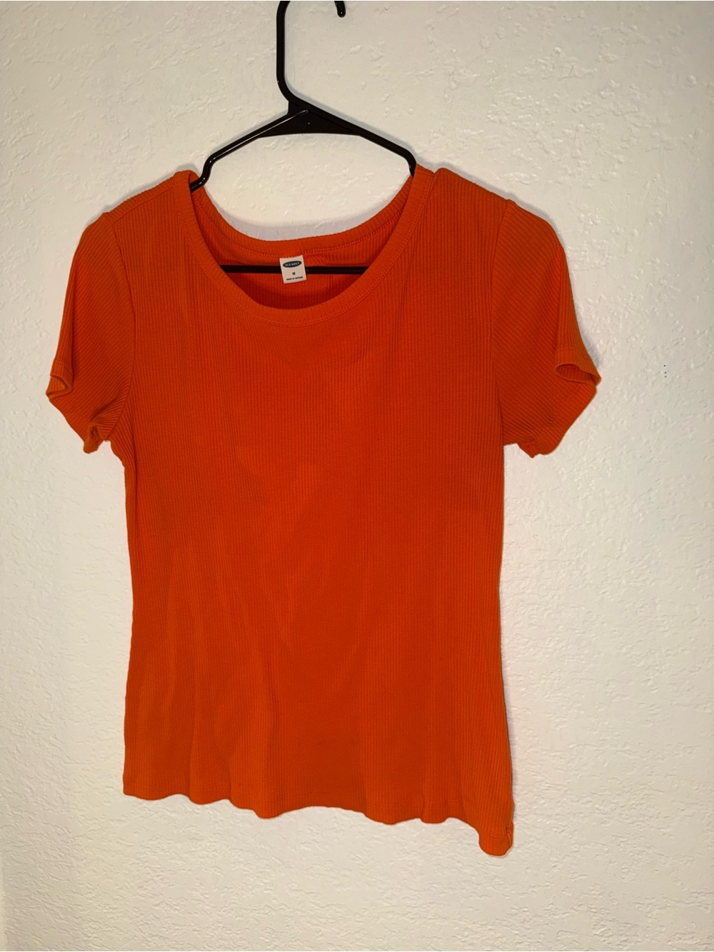Old Navy Women's Ribbed Short-Sleeve Tee in Bright Orange